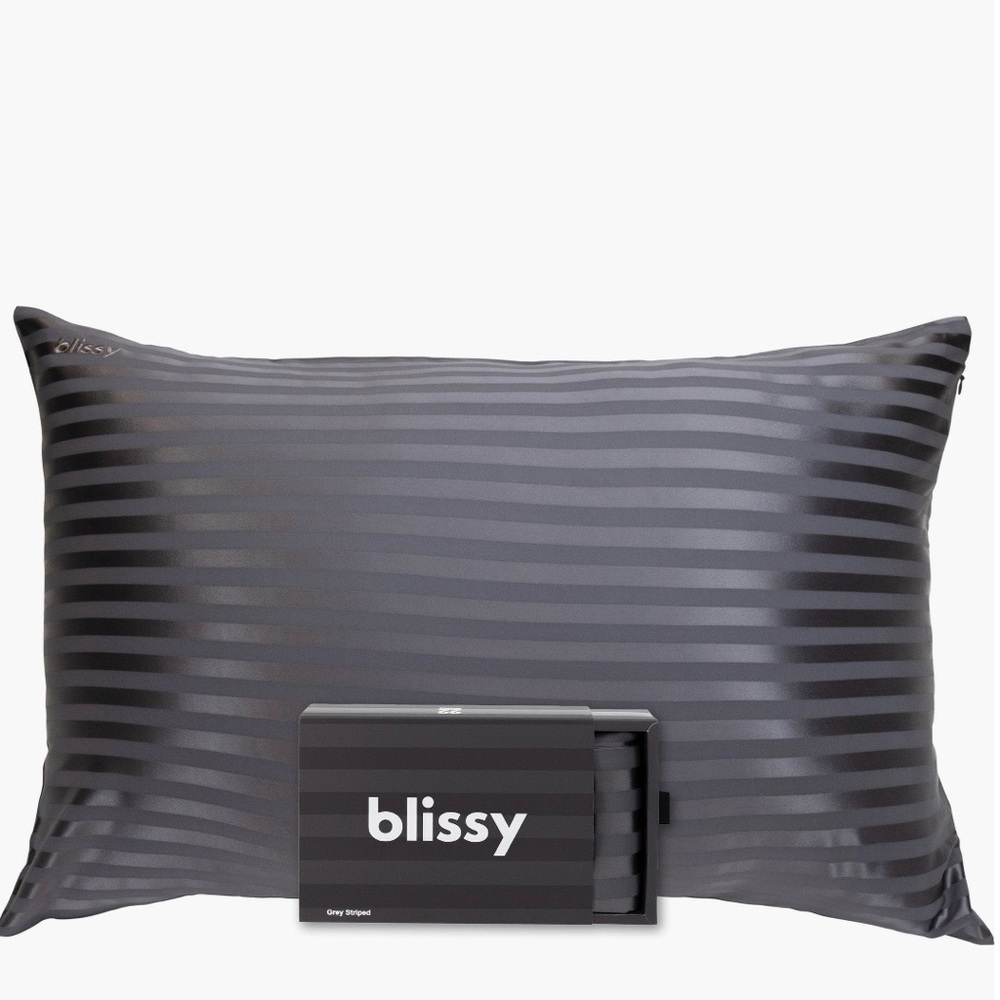 Blissy Gray Striped Pillowcases